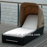 rattan lying bed with tent