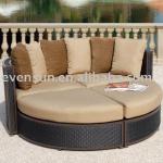 round rattan bed with cushion