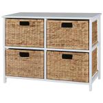 Wood cabinet with water hyacinth drawers