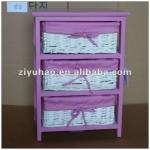 Colorful Storage Corner Wicker Cabinet with Drawers