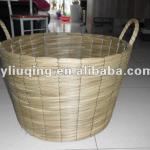 Grey wicker laundry basket with handle, facotry supply
