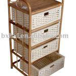 rattan cabinet with 4 paper string drawers