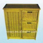 Multifunction wicker storage cabinet with drawers