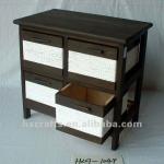 Vintage Wooden Cabinet with Four Storage Drawers