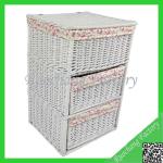 Wicker multi drawer cabinet