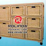 Delicate three listed seven baskets drawer storage cabinet