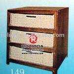 Wood Framed Cabinet With Woven Drawer-RWCC---057