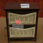 Wood Cabinet With Willow Drawer
