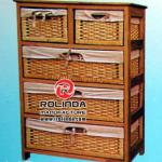 Practical four zone basket drawer storage cabinet