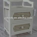 wood 2 Drawers storage cabient chest