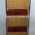 Wood Frame Willow drawer cabint
