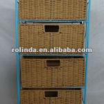 willow coloured rattan cabint