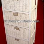 MDF top and paulownia wood frame with paper twist collapsible drawers