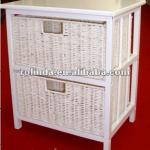 K/D MDF top and paulownia wood frame with paper twist collapsible drawers