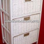 K/D MDF top and paulownia wood frame with paper twist collapsible drawers