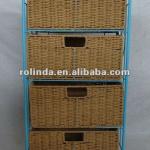 K/D metal frame with 4 foldable paper rope drawers