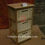 Fashion Style Wooden Cabinet with Willow Drawers