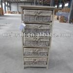 hot sales modern wicker storage cabinet with wooden frame-