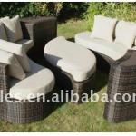 Outdoor garden furniture leisure wicker moon round sofa set KS5050