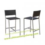 Outdoor Stainless steel and rattan bar chair