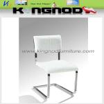 white leather dining chair