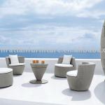 White Outdoor Chair Bullet Style - Exterior Rattan Furniture-FCO-020