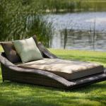 Best Selling Garden Chaise Lounge - Wicker Outdoor Sunbed (1.2mm alu frame powder coated,10cm thick cushion, waterproof fabric)