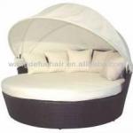 Outdoor daybed canopy wicker furniture with cushion WJK-D-05-WJK-D-05