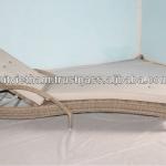POLY RATTAN ROUND SUN BED WITH CANOPY AND STOOL-HIT-5006