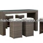 Rattan Bar Table And Barstool Patio Furniture