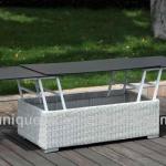 Alum wicker glass multi-function table open coffee table