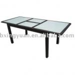 outdoor rattan extendable dining table