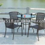 synthetic rattan table and chair