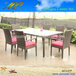 3C107 Sell crazy PE rattan aluminum cafeteria table