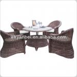 Alu rattan polywood round dining 105cm table