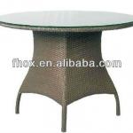 Hottest rattan outdoor table/rattan table/rattan dining table with clear glass
