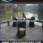 2014 New Products New Design Hot Sell Outdoor Rattan Glass Top Pedestal Dining Table
