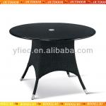 black Outdoor rattan coffee table for home and garden