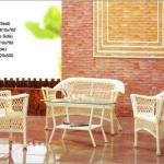 Aluminum frame outdoor rattan table and chair