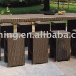 outdoor rattan bar and garden set