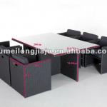 2012 top sales rattan table with chairs dining table