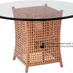 JOF-010 Modern Attractive PE Rattan Glass Round Coffee Table-JOF-010