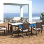 With frosted tempered glass rattan furniture