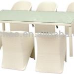 Cast Aluminum wicker/rattan dining table