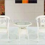 white outdoor rattan coffee table
