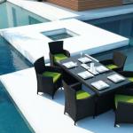 EW PATIO OUTDOOR FURNITURE WICKER DINING SET 7 PC MODERN CHIC ALL COLORS BEST
