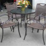 glass aluminium table rattan outdoor coffee chair