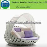 garden furniture plastic weave sofa bed rattan round sofa bed-DW-B041