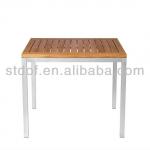 outdoor patio teak aluminum square table-STT-T007