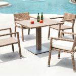 Rose Urban Leisure Cane/wicker Squre Dining Resort Poly Rattan Furniture